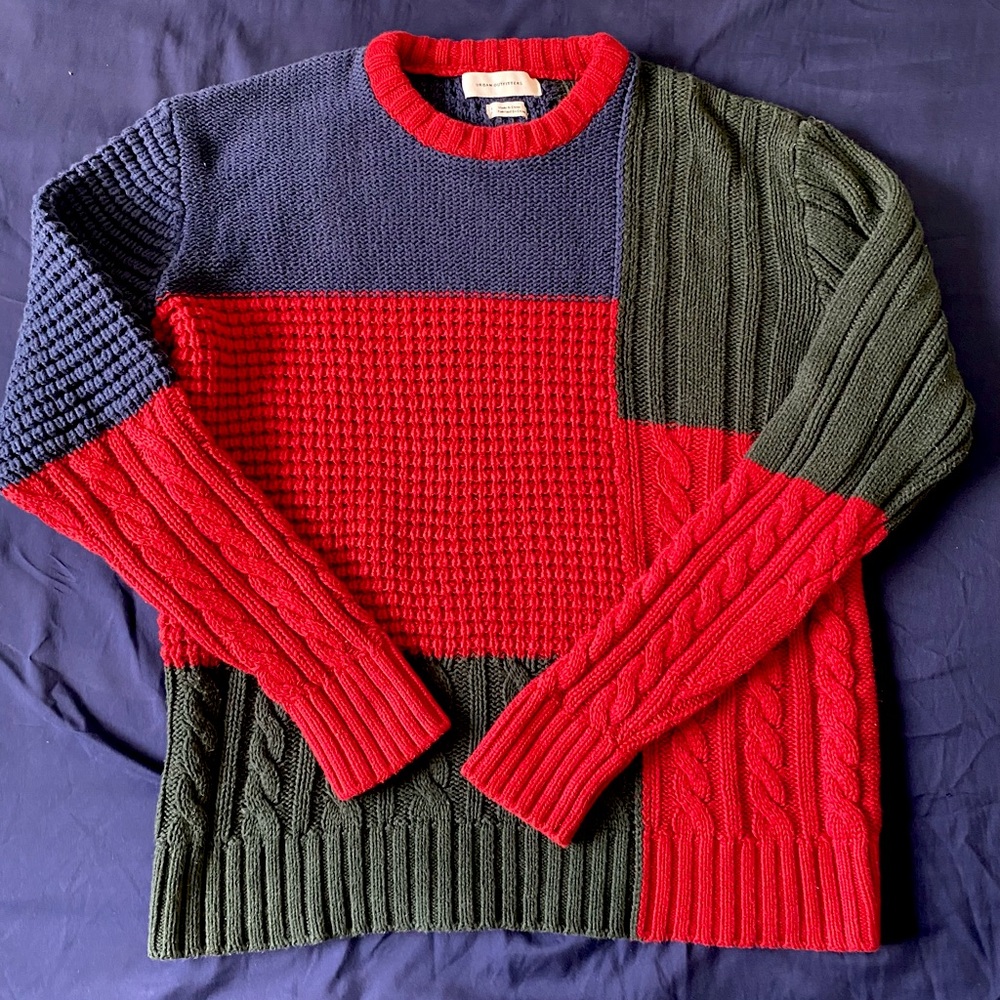 multi-colored knit sweater